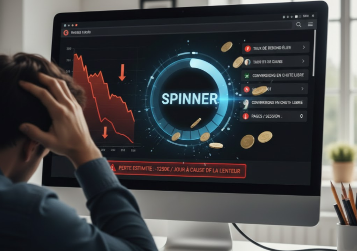 écran pc affichant les pertes financières dues à une mauvaise gestion des pages web