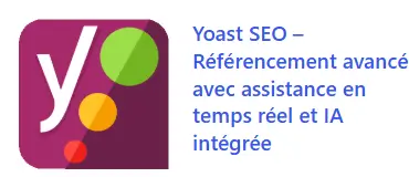 logo de l'extension officiel yoast seo avec titre à droite et description