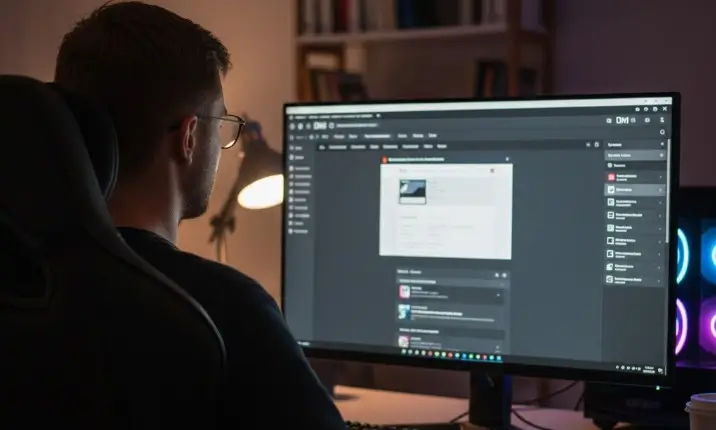 homme freelance à cheveux très courts et à lunettes de dos en tain de travailler avec le constructeur de page Divi sur WordPress